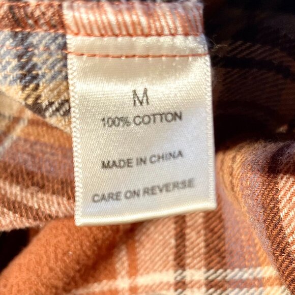 Dizzy Lizzy Flannel Tunic Shirt Dress Size Medium Autumnal Plaid Boho Hay Ride - Picture 10 of 12